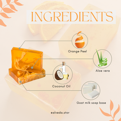 "Alveda Orange Peel Brightening Soap | Anti-Tan & Glow”
